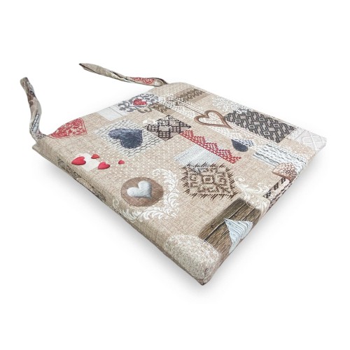 WEICHER STUHLBEZUG Tiroler LONETA STOFF SHABBY Red STUHLKISSEN MIT ABNEHMBAREM BEZUG