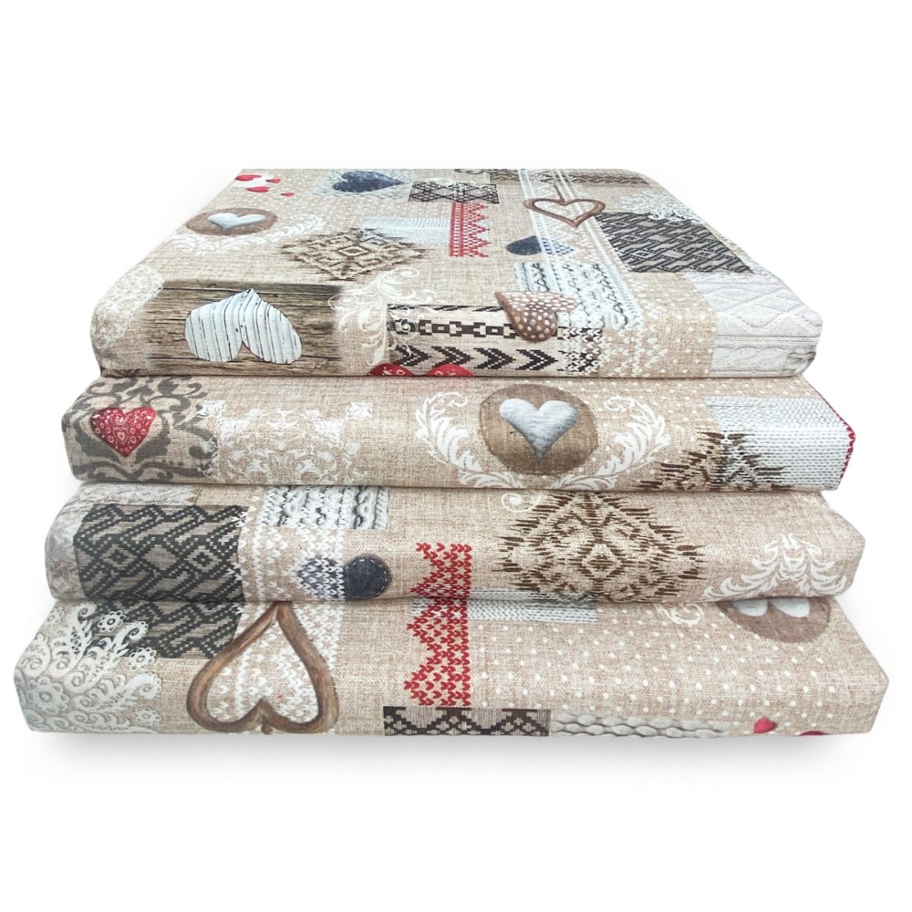 WEICHER STUHLBEZUG Tiroler LONETA STOFF SHABBY Red STUHLKISSEN MIT ABNEHMBAREM BEZUG