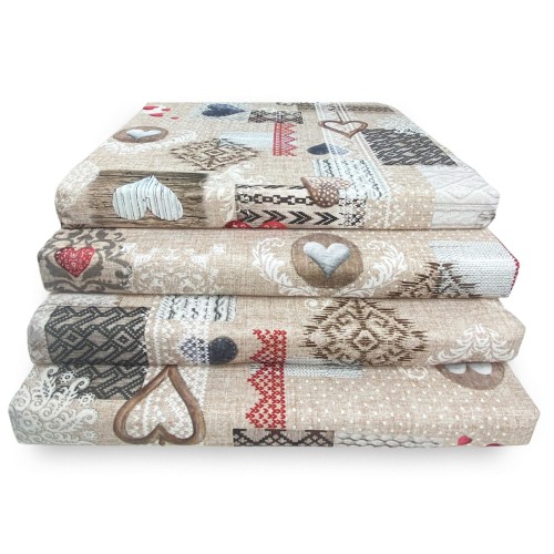 SOFT CHAIR COVER Tyrolean LONETA FABRIC SHABBY Red CHAIR CUSHION WITH REMOVABLE COVER