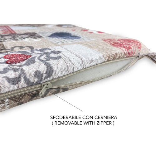 FUNDA DE SILLA BLANDA Tirolesa LONETA TELA SHABBY Rojo COJÍN DE SILLA CON FUNDA EXTRAÍBLE
