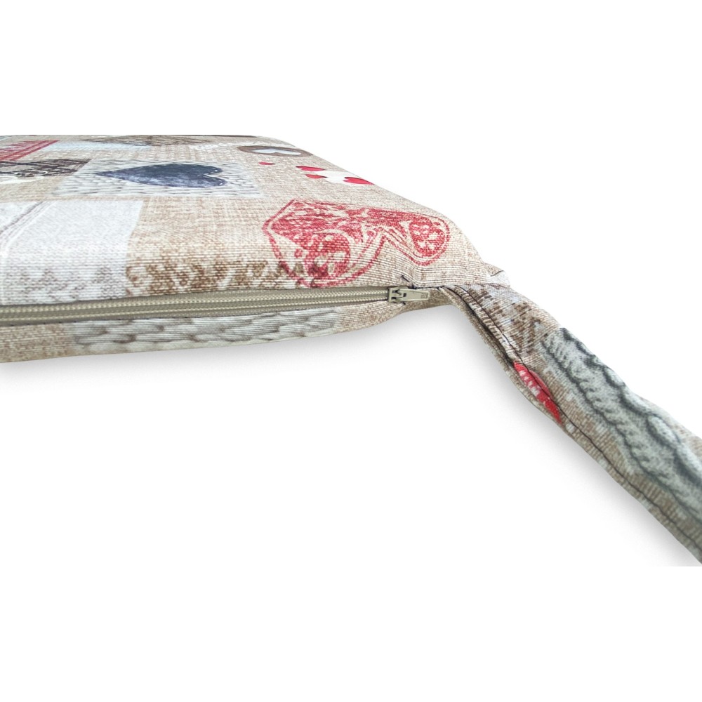 SOFT CHAIR COVER Tyrolean LONETA FABRIC SHABBY Red CHAIR CUSHION WITH REMOVABLE COVER