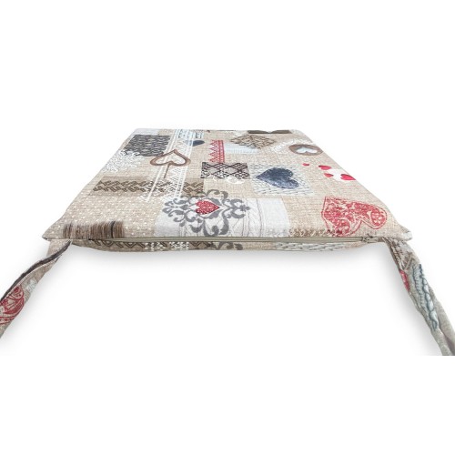 SOFT CHAIR COVER Tyrolean LONETA FABRIC SHABBY Red CHAIR CUSHION WITH REMOVABLE COVER