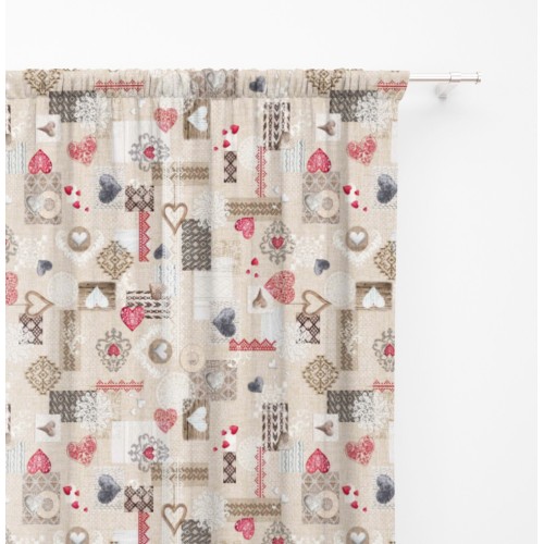 TENDA SHABBY rosso cm.150X280 Tirolese confezionata MADE in ITALY