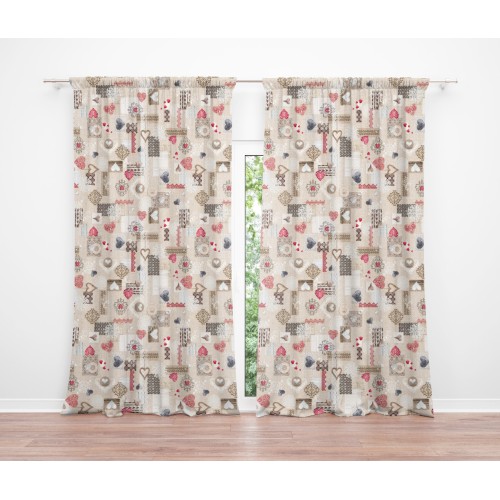 TIENDA SHABBY rojo cm.150X280 Tirolina hecha MADE in ITALY