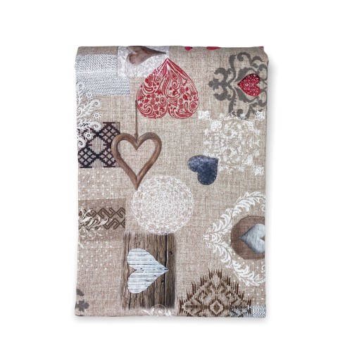 TENDA SHABBY rosso cm.150X280 Tirolese confezionata MADE in ITALY