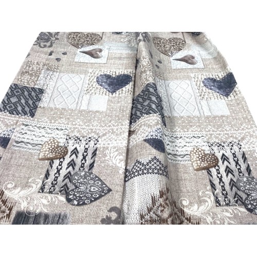 TENDA SHABBY beige cm.150X280 Tirolese confezionata MADE in ITALY