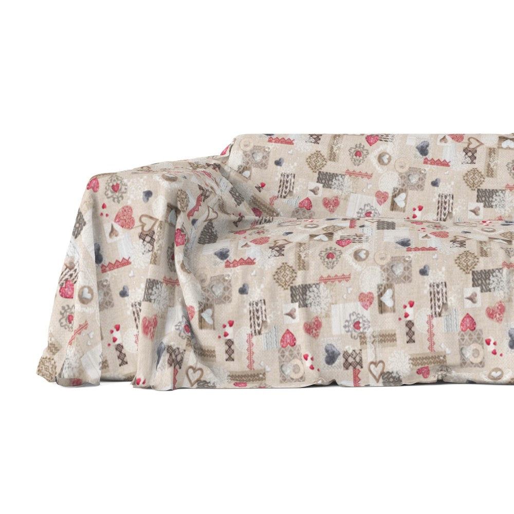 MÖBELBEZUG Bezug GRAN SCARF TAGESDECKE Sofabezug Tiroler SHABBY ROT