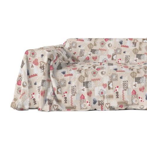 FURNISHING COVER cover GRAN SCARF BEDSPREAD sofa cover Tyrolean SHABBY RED