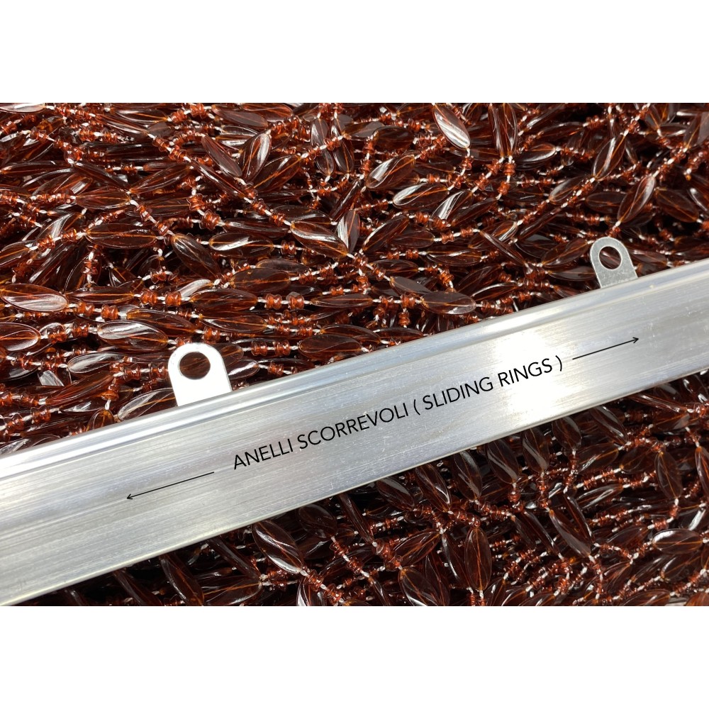 PABLO © TENT avec perles anti-insectes BROWN en pvc anti-bruit avec tige METAL