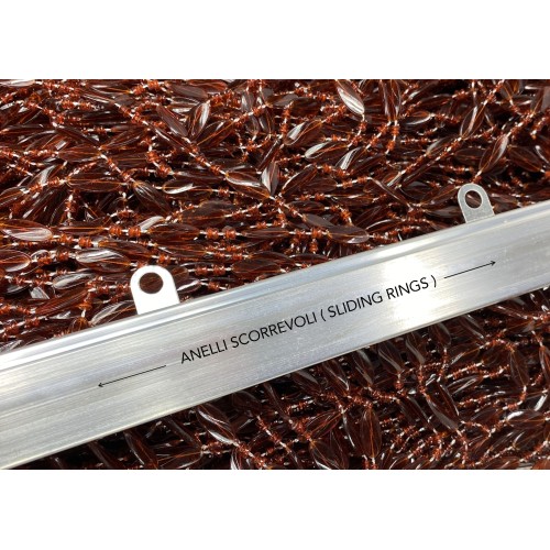 PABLO © TENT avec perles anti-insectes BROWN en pvc anti-bruit avec tige METAL