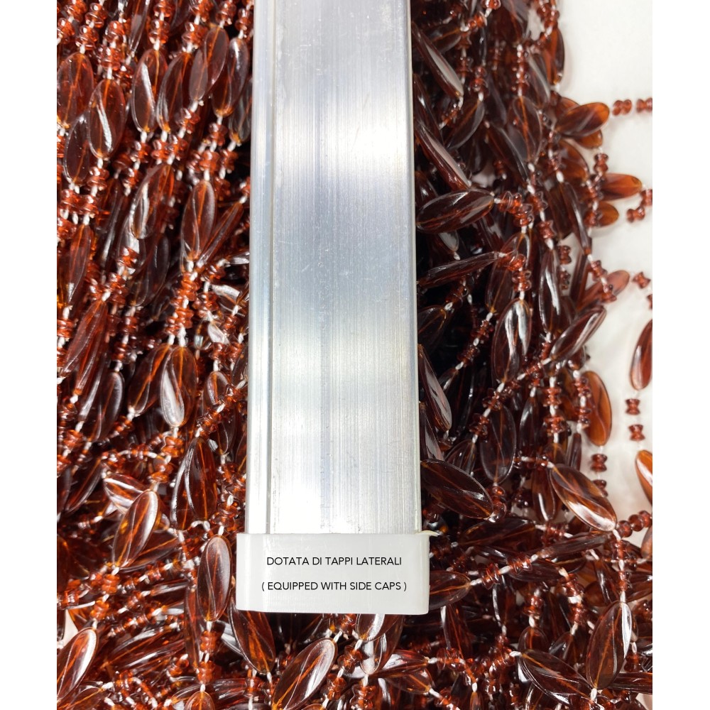 PABLO © TENT avec perles anti-insectes BROWN en pvc anti-bruit avec tige METAL