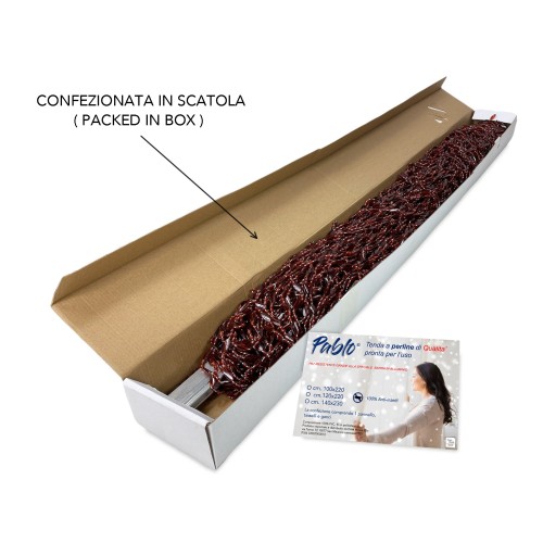 PABLO © TENT avec perles anti-insectes BROWN en pvc anti-bruit avec tige METAL