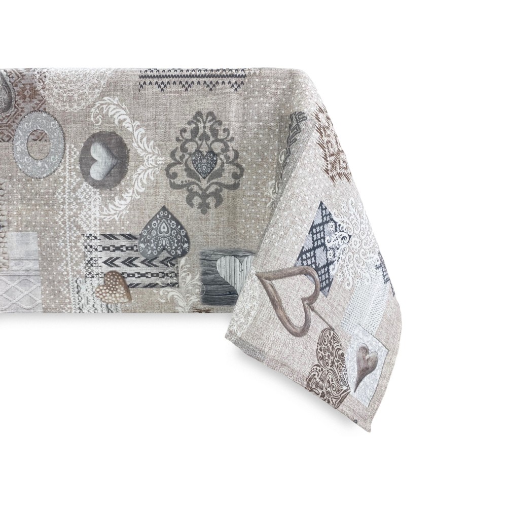 MANTEL ANTIMANCHAS TORINO RESINADO TIROLESA SHABBY BEIGE