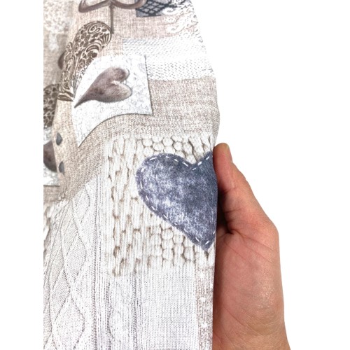 STAIN-RESISTANT TABLECLOTH RESINATED TORINO Tyrolean SHABBY Beige