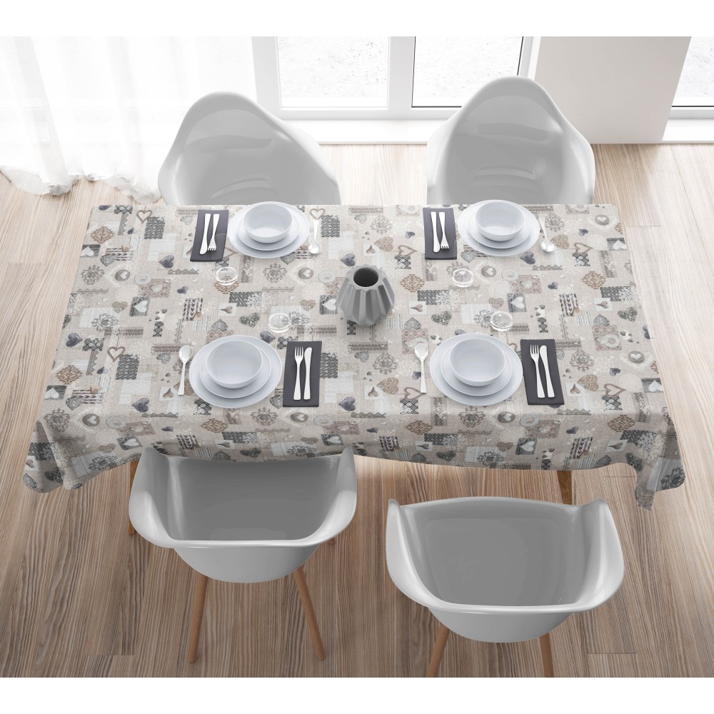 TOVAGLIA antimacchia RESINATA TORINO Tirolese SHABBY Beige