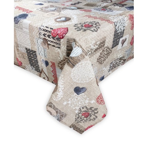 COTTON TISCHDECKE Tiroler Design SHABBY Red made in Italy