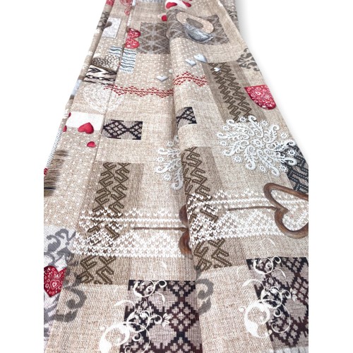 COTTON TISCHDECKE Tiroler Design SHABBY Red made in Italy