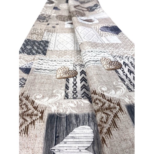 TOVAGLIA in COTONE disegno Tirolese SHABBY Beige made in Italy