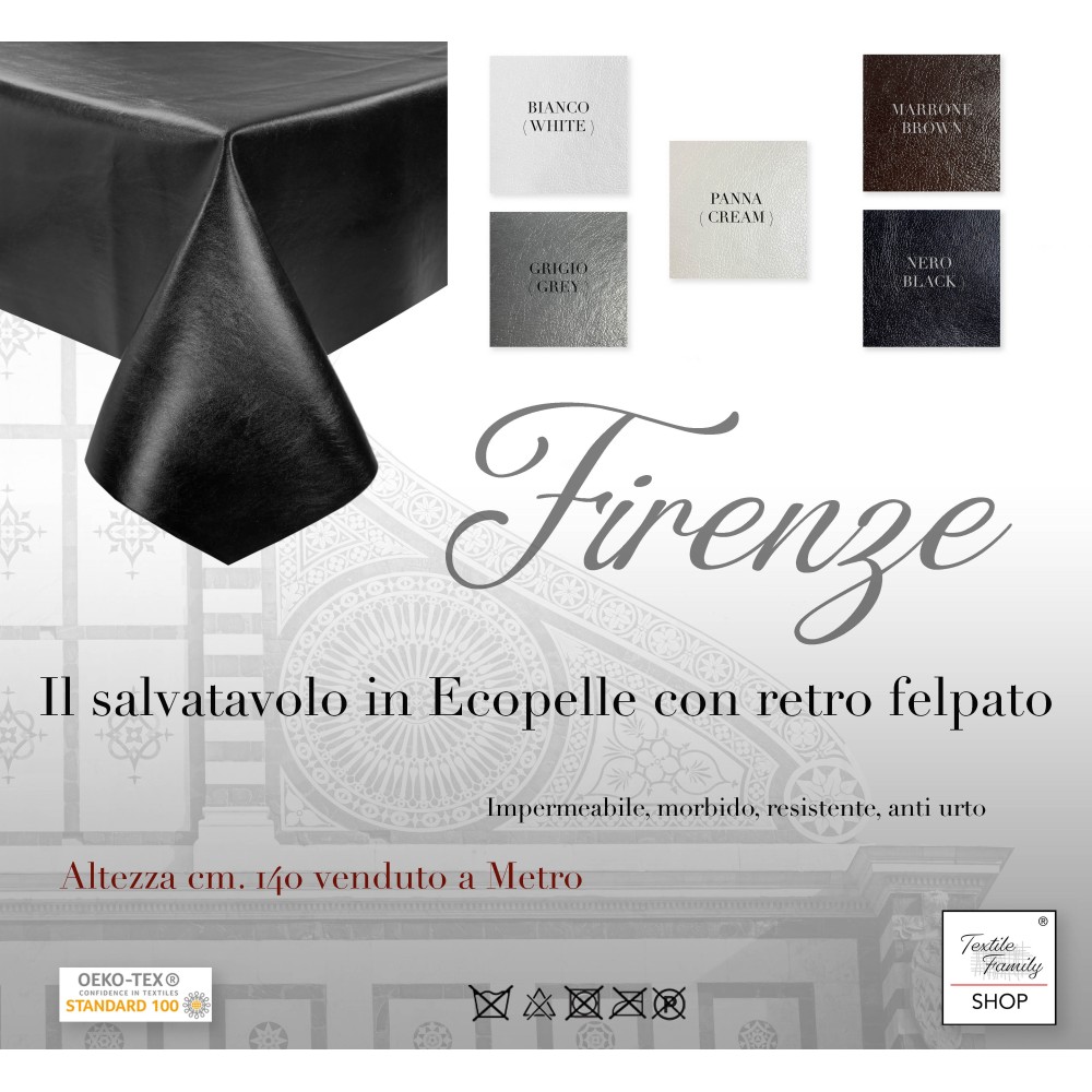 MOLLETTONE SALVATAVOLO FIRENZE in FINTA PELLE simil Pelle ECO pelle altezza cm. 140 Skai A metro