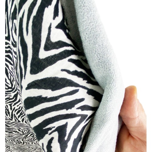 DOUBLE SERVIETTE DE PLAGE KIKOY Zebra en COTON et ÉPONGE avec KEEP BACKPACK