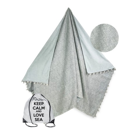 Kikoy plain beach towel grey