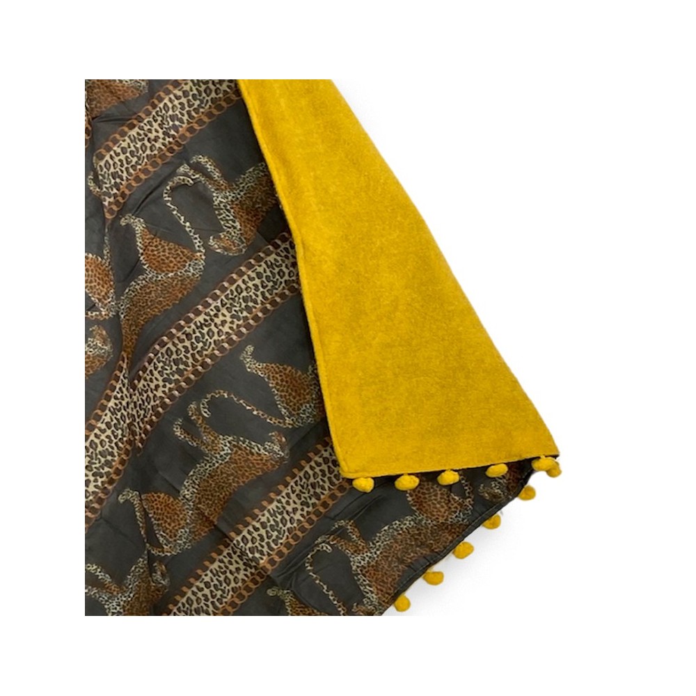 Toalla de playa doble KIKOY African Leopard en ALGODÓN y TOALLA DE RIZO con MOCHILA KEEP