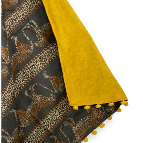 Toalla de playa doble KIKOY African Leopard en ALGODÓN y TOALLA DE RIZO con MOCHILA KEEP