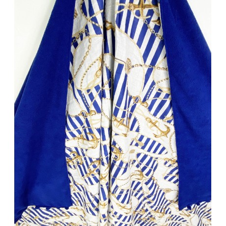 Elegant Kikoy towel with anchors on gold color