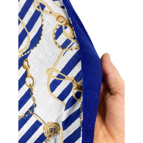 Elegant Kikoy towel with anchors on gold color