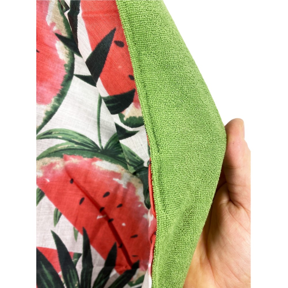 KIKOY Green Watermelon double beach towel in COTTON and TERRY TOWEL with KEEP BACKPACK