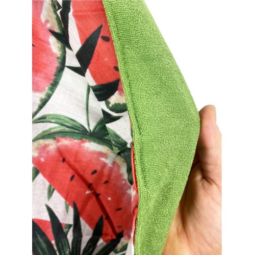 KIKOY Green Watermelon double beach towel in COTTON and TERRY TOWEL with KEEP BACKPACK