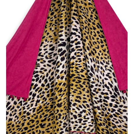Leopard beach towel in terry cloth and cotton