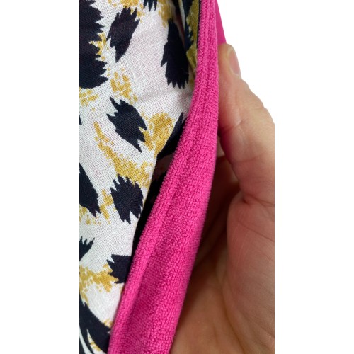 TELO mare doppio KIKOY Leopardato in COTONE e in SPUGNA con ZAINO KEEP