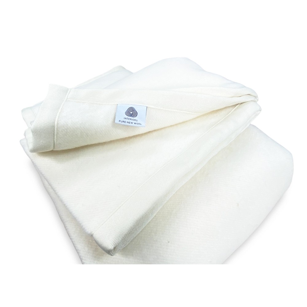 COPERTA leggera PRIMAVERILE estiva IN LANA MERINO FINE SUMMER matrimoniale 2 PIAZZE Naturale