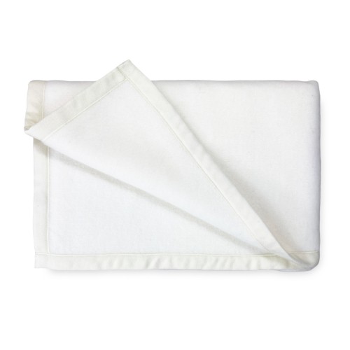 LIGHT SPRING SUMMER BLANKET IN MERINO WOOL FINE SUMMER double 2 SQUARES Natural