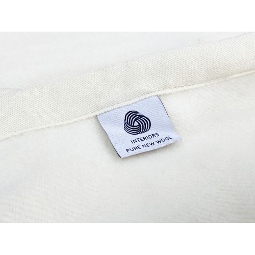 LIGHT SPRING SUMMER BLANKET IN MERINO WOOL FINE SUMMER double 2 SQUARES Natural