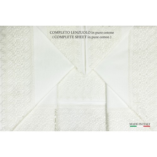 BAÚL SUSY acabado con Encaje Macramé Sábana DOBLE y COLCHA idea NOVIA