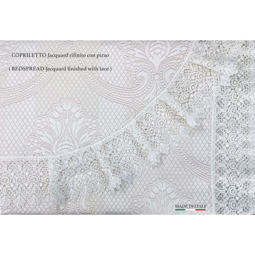 SUSY TRUNK veredelt mit Makramee-Spitzen-DOPPELLAKEN und TAGESDECKE IDEA BRIDE