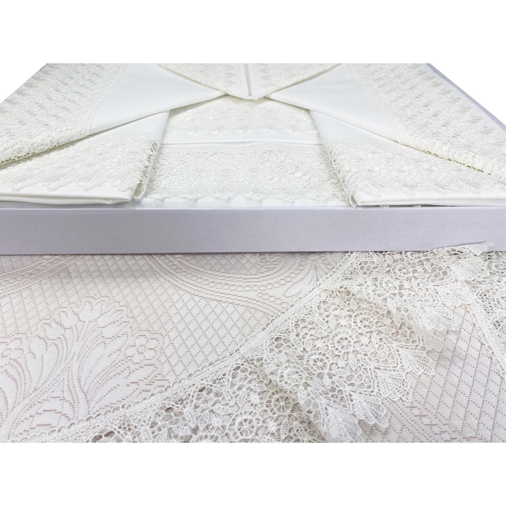 SUSY TRUNK finished with Macramé Lace DOUBLE sheet and BEDSPREAD idea BRIDE