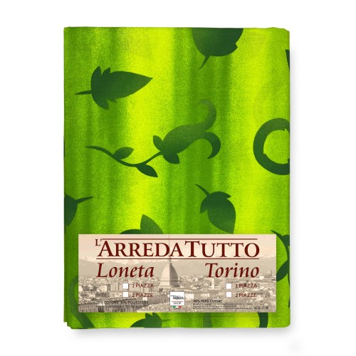 TELO ARREDO copritutto GRAN FOULARD copriletto COPRIDIVANO tessuto FOGLIA VERDE
