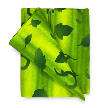 Tela estampada de hojas verdes