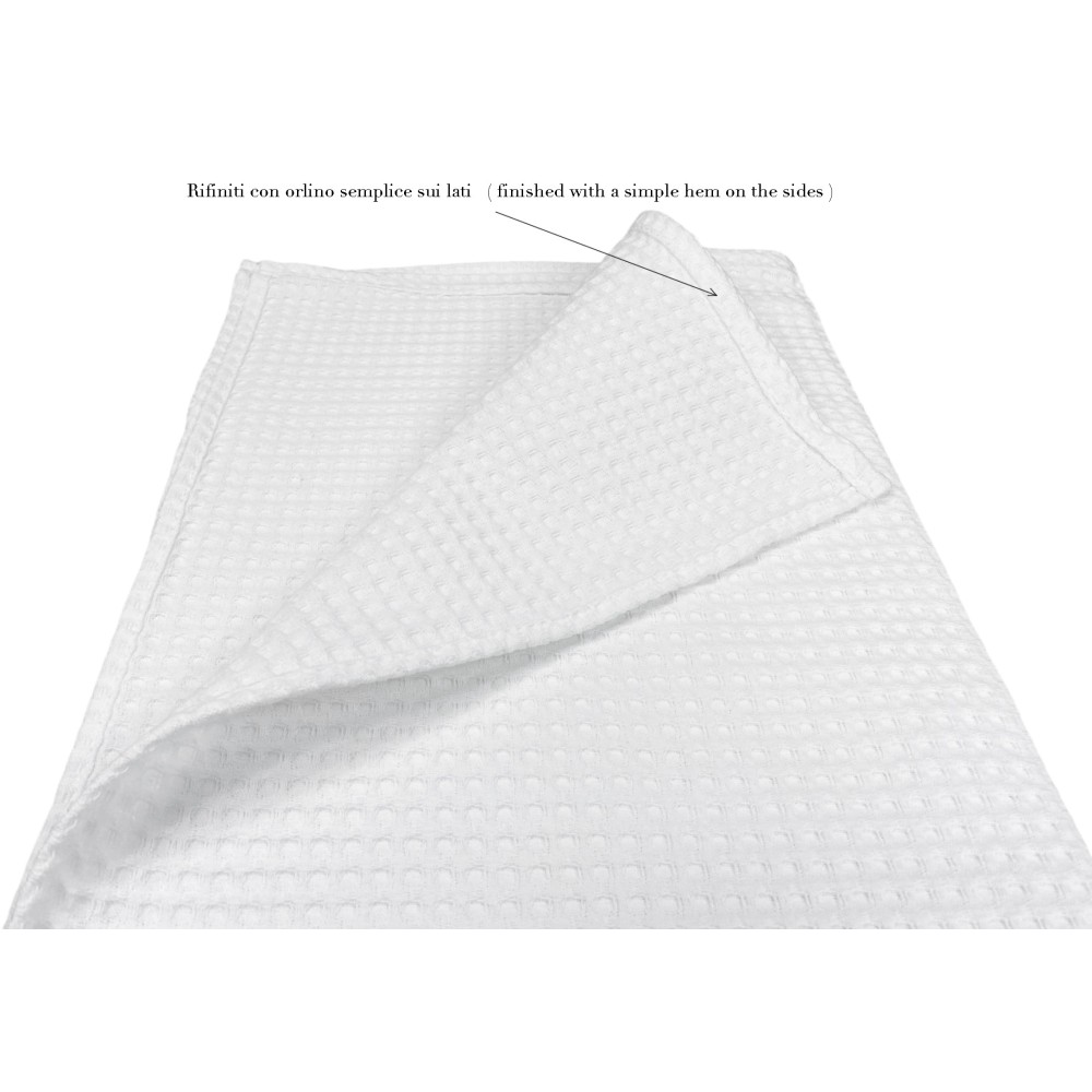 SET 6 towels GUEST Cotton SOLID COLOR white HONEYCOMB HOTEL SUPPLY cm.40X60