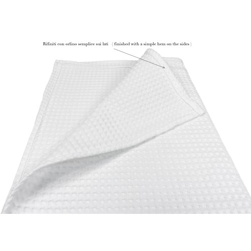 SET 6 towels GUEST Cotton SOLID COLOR white HONEYCOMB HOTEL SUPPLY cm.40X60