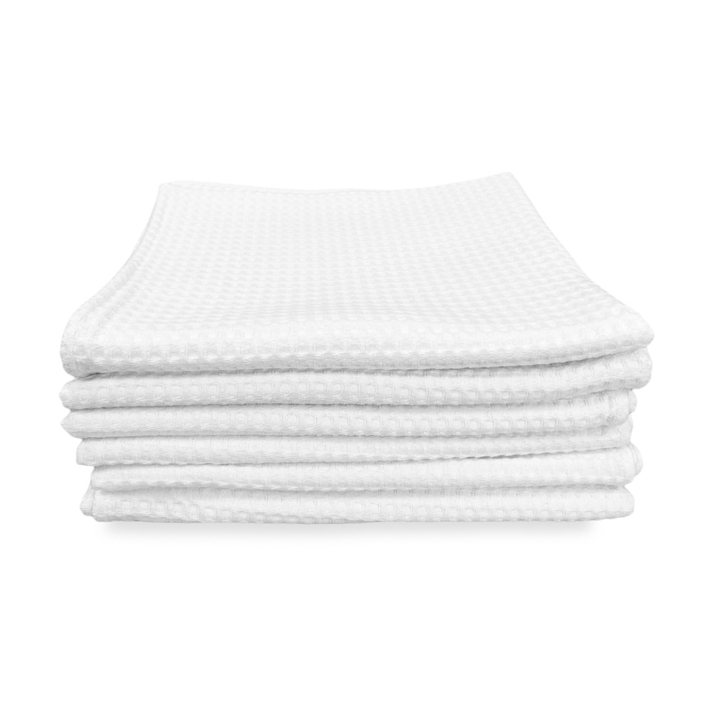 SET 6 serviettes SERVIETTE Coton COULEUR UNIE blanc NID D’ABEILLE HOTEL SUPPLY 60X100