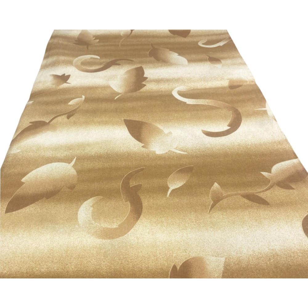 TELO ARREDO copritutto GRAN FOULARD copriletto COPRIDIVANO tessuto FOGLIA BEIGE