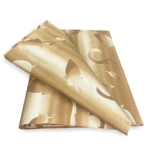 TELO ARREDO copritutto GRAN FOULARD copriletto COPRIDIVANO tessuto FOGLIA BEIGE