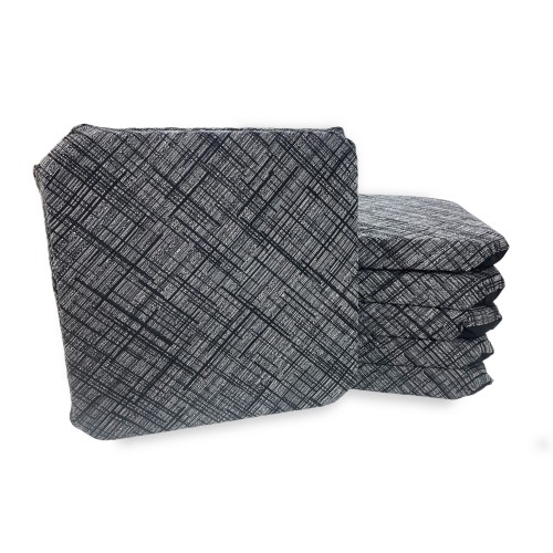 STUHLBEZUG MIT FLÜGELN einfarbig AUS STOFF Jacquard MODERN Schwarz