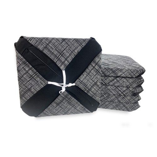 FUNDA DE SILLA CON ALAS color liso EN TELA Jacquard MODERNO Negro