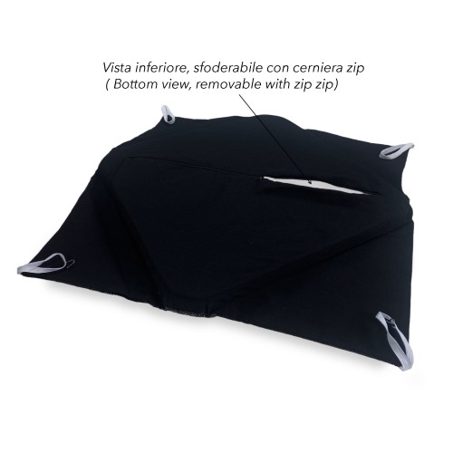 COPRISEDIA con ALI tinta unita IN TESSUTO Jacquard MODERN Nero