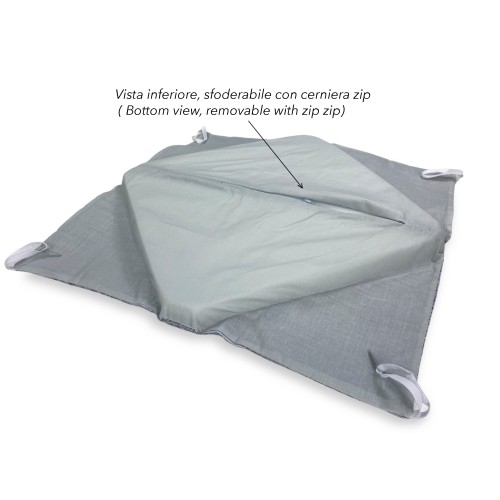 STUHLBEZUG MIT FLÜGELN einfarbig AUS STOFF Jacquard MODERN Grau